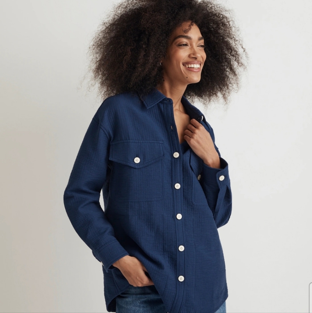 NWT. Madewell super oversized shirt jacket, sz. XS